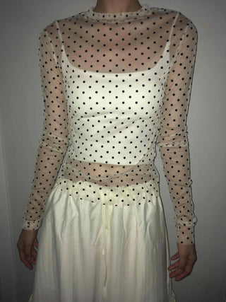 Modern Dot See-through Long Sleeve T-shirt