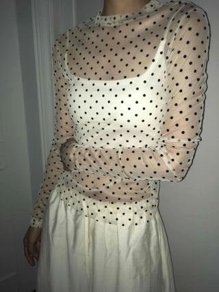Modern Dot See-through Long Sleeve T-shirt