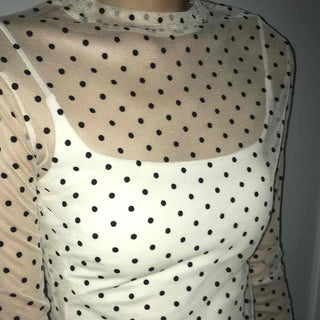 Modern Dot See-through Long Sleeve T-shirt
