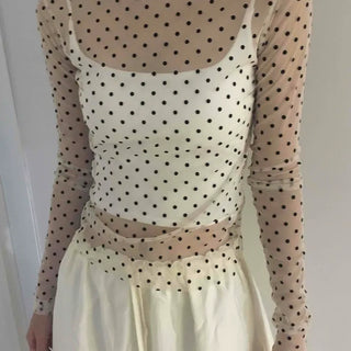 Modern Dot See-through Long Sleeve T-shirt