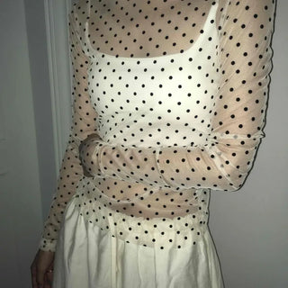 Modern Dot See-through Long Sleeve T-shirt