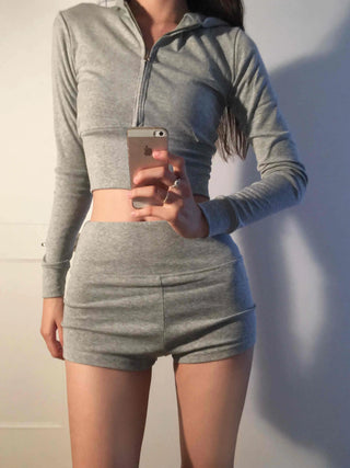 Street Training Plain Hoodie Tracksuit Set