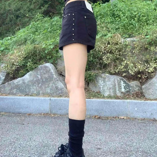 Daily Studded Plain Skinny Shorts