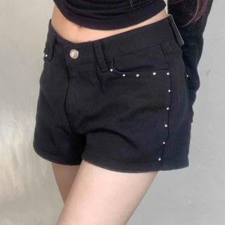 Daily Studded Plain Skinny Shorts