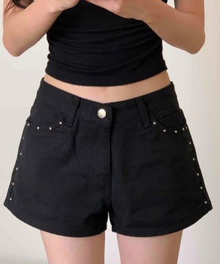 Daily Studded Plain Skinny Shorts
