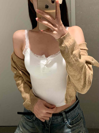 Simple Lace Plain Sleeveless Bra Top