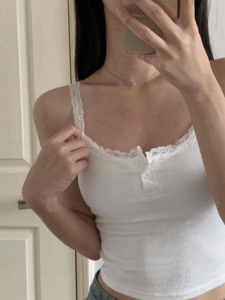 Simple Lace Plain Sleeveless Bra Top