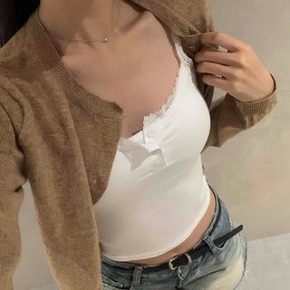 Simple Lace Plain Sleeveless Bra Top