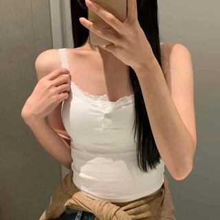 Simple Lace Plain Sleeveless Bra Top