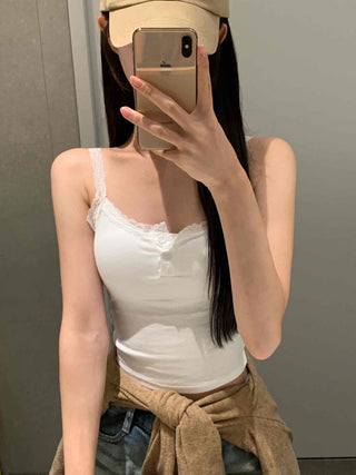 Simple Lace Plain Sleeveless Bra Top