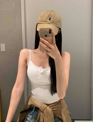 Simple Lace Plain Sleeveless Bra Top