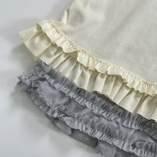 Layered Set Flover Frill Sleeveless Slim Tee Set