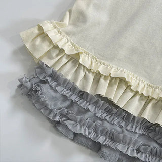 Layered Set Flover Frill Sleeveless Slim Tee Set