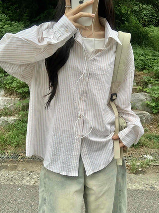 Minimal Loose Fit Striped Shirt