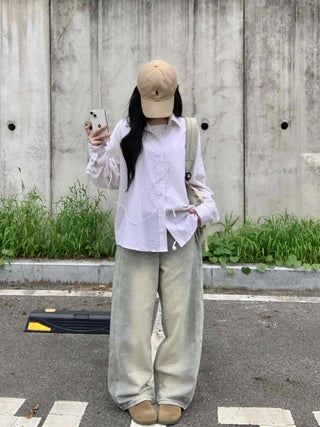 Minimal Loose Fit Striped Shirt