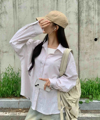 Minimal Loose Fit Striped Shirt