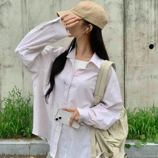 Minimal Loose Fit Striped Shirt