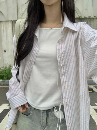 Minimal Loose Fit Striped Shirt