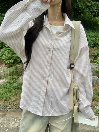 Minimal Loose Fit Striped Shirt