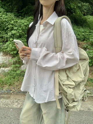 Minimal Loose Fit Striped Shirt