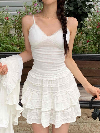 Basic Crop Lace Knit Plain Sleeveless