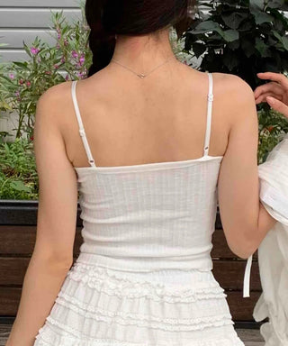 Basic Crop Lace Knit Plain Sleeveless