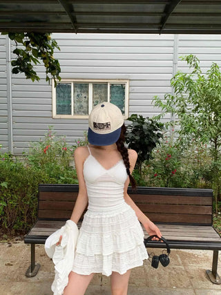Basic Crop Lace Knit Plain Sleeveless
