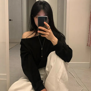Dasha Boat Crop Sweatshirt