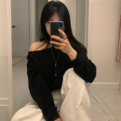 Dasha Boat Crop Sweatshirt
