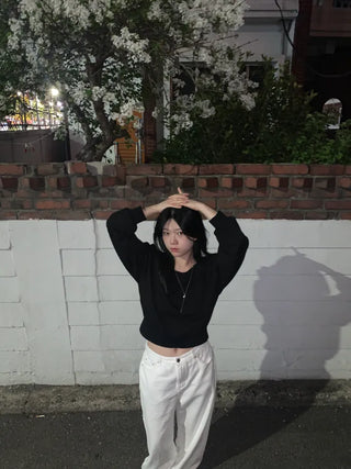 Dasha Boat Crop Sweatshirt