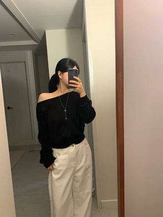 Dasha Boat Crop Sweatshirt