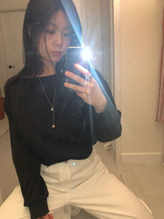 Dasha Boat Crop Sweatshirt