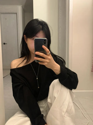 Dasha Boat Crop Sweatshirt