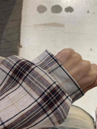 Solid Loose Fit Check Shirt