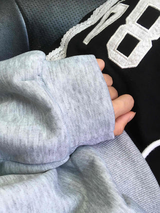 Retro Cubic Bead Off-Shoulder Sweatshirt