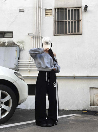 Retro Cubic Bead Off-Shoulder Sweatshirt