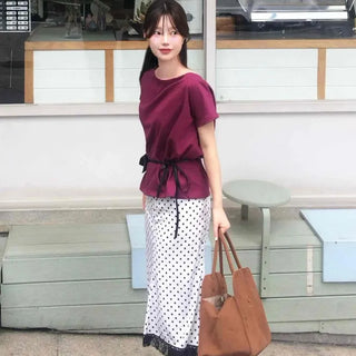 Simple Off-Shoulder Short-Sleeve T-Shirt