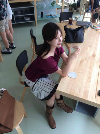 Simple Off-Shoulder Short-Sleeve T-Shirt