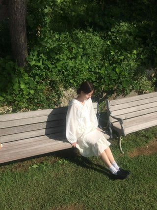 Antique Frill Flare Elastic Skirt
