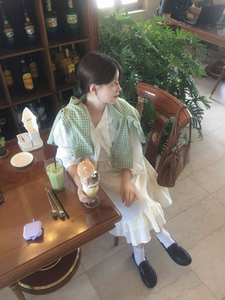 Antique Frill Flare Elastic Skirt