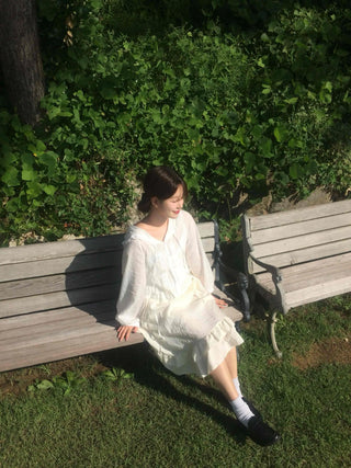 Antique Frill Flare Elastic Skirt