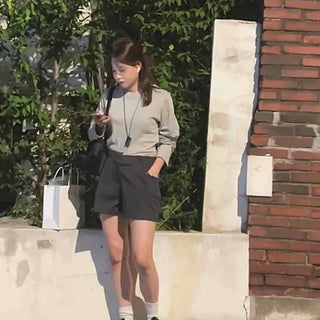 Simple Layered Frill Long Sleeve T-shirt