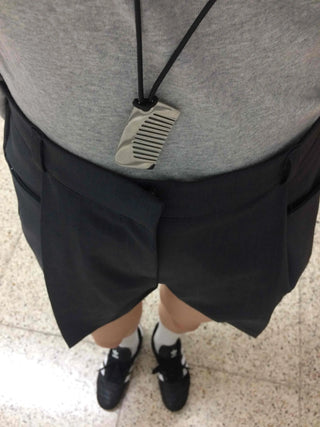 Pure Pintuck Slacks Plain Wide Shorts