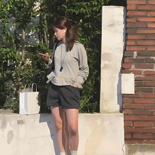 Pure Pintuck Slacks Plain Wide Shorts