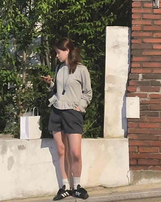 Pure Pintuck Slacks Plain Wide Shorts