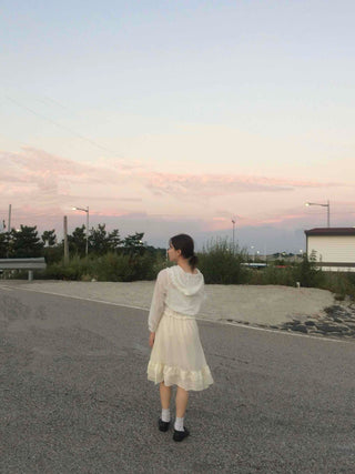 White Basic Loose Fit Hooded Blouse