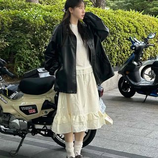 Urban Flare Banding Frill Midi Skirt