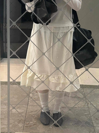 Urban Flare Banding Frill Midi Skirt
