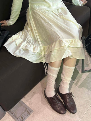 Urban Flare Banding Frill Midi Skirt