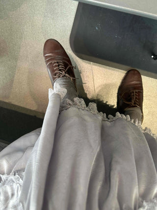 Romantic Silky Tiered Long Skirt